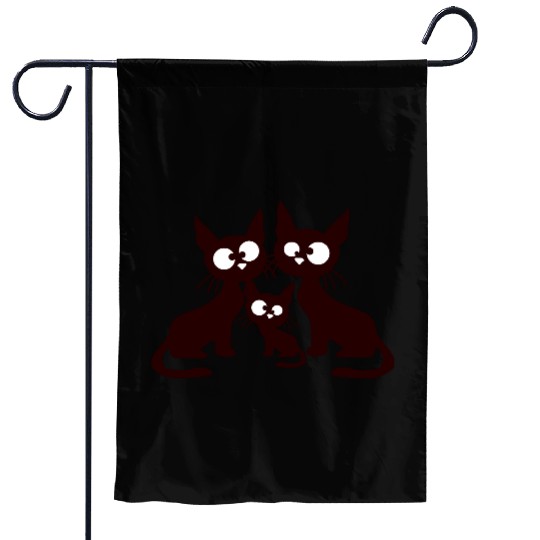 Crazy cat mom dad kitten child kitten family team Garden Flags