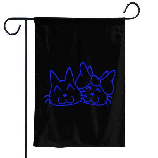 2 cat couple woman man two Valentine's Day cats Garden Flags