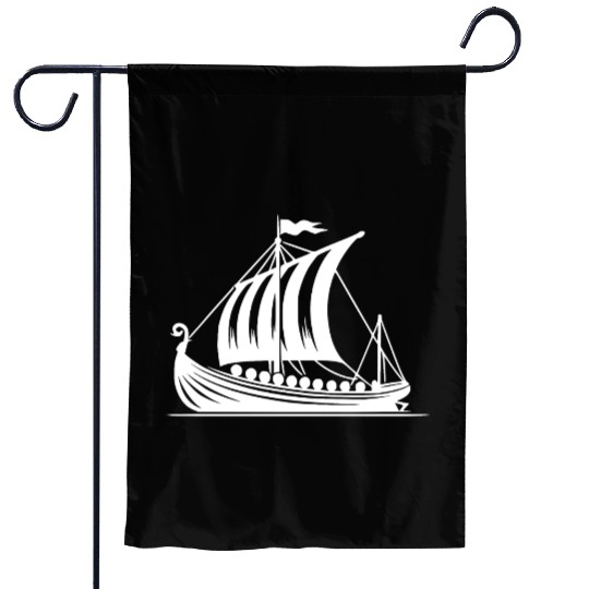 Dragon Boat Viking Style Sail Design Garden Flags