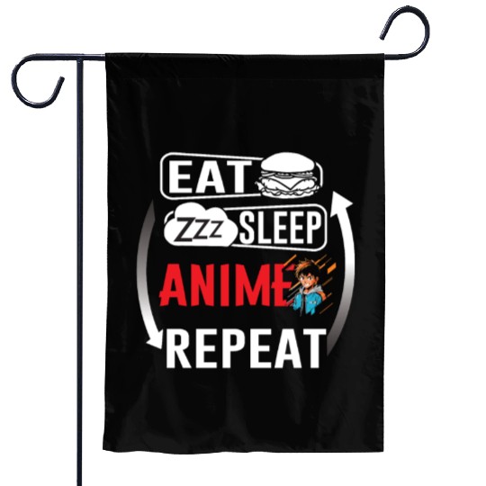 Eat Sleep Anime Repeat Ramen Kawaii Japanese Manga Garden Flags