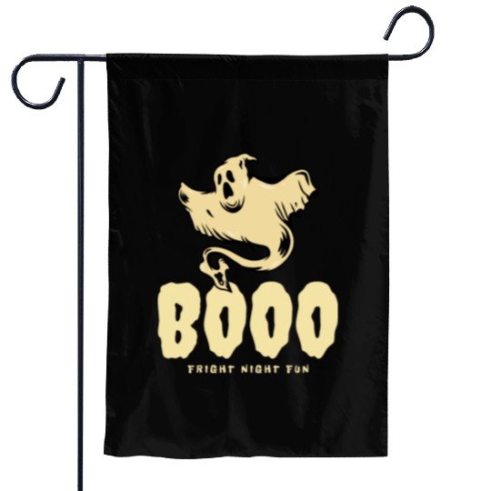 BOOO Fright Night Fun Ghost Halloween Garden Flags
