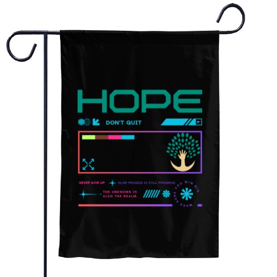 Never Give Up _ Inspirational Hope Motivation Garden Flags