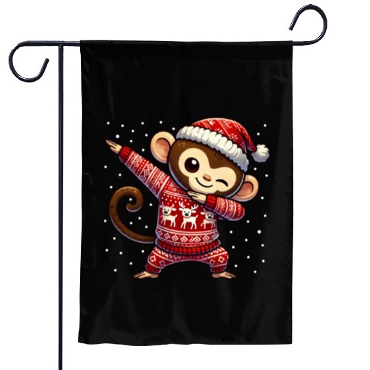 Christmas Monkey Lover Ape Funny Monkey Ugly Garden Flags
