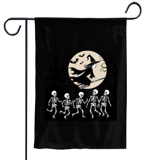 Vintage Witch & Skeletons Dance – Halloween Vibes Garden Flags