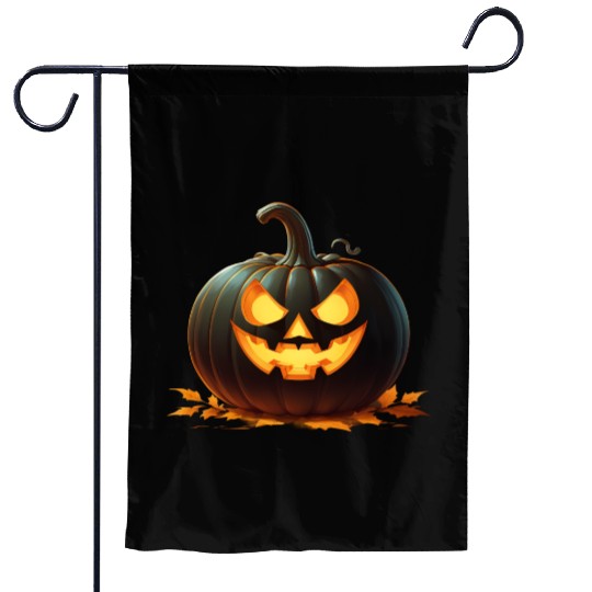 Midnight Glow: Enchanted Halloween Pumpkin Garden Flags