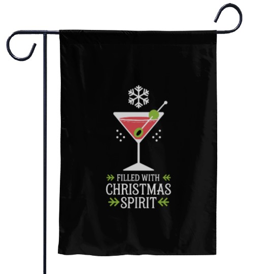 Filled With Christmas Spirit Festive Cocktail Garden Flags