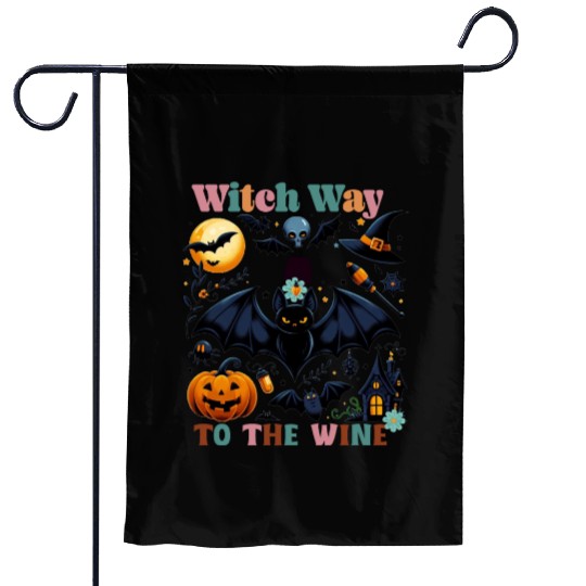 Witch Way to the Wine Garden Flags