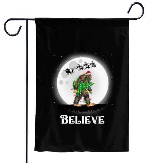Bigfoot Christmas Tree Lights Believe Sasquatch Garden Flags