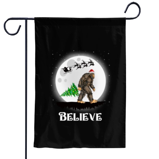 Bigfoot Christmas Tree Lights Believe Sasquatch Garden Flags
