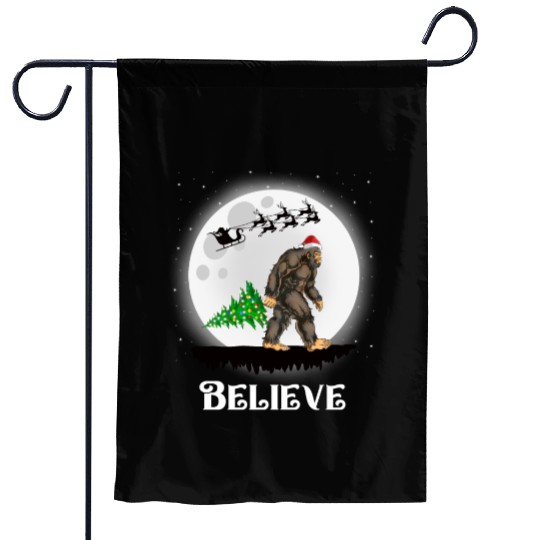 Bigfoot Christmas Tree Lights Believe Sasquatch Garden Flags