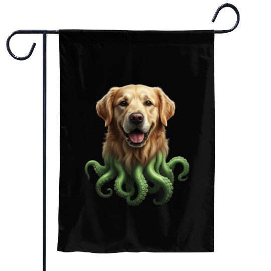 GOLDEN RETRIEVER KRAKEN: SEA'S CUTEST MONSTER Garden Flags