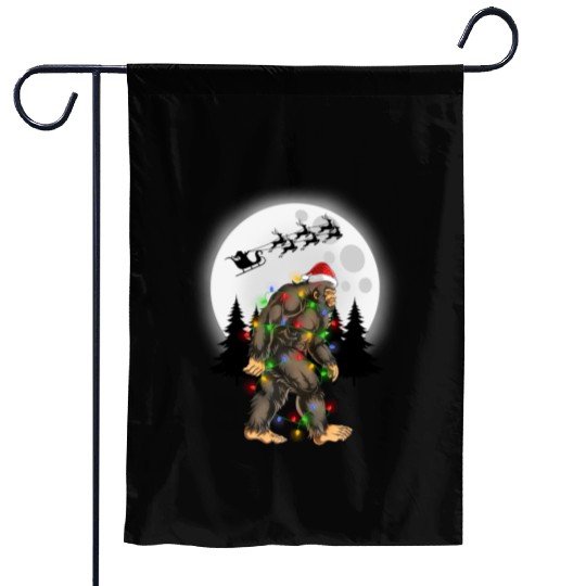 Bigfoot Believe Christmas Tree Sasquatch Santa Garden Flags