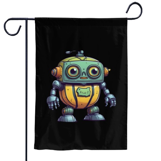 Robot Melon Garden Flags