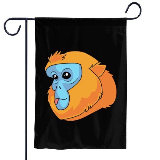Monkey Lover Golden Snub Nosed Monkey Face Garden Flags
