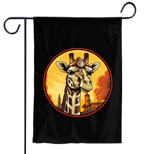 Firefighter giraffe Garden Flags