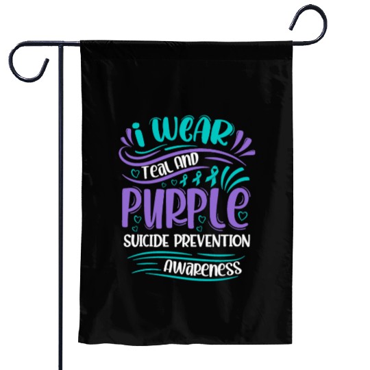 Wellness Collection - I Wear Purple & Teal Garden Flags