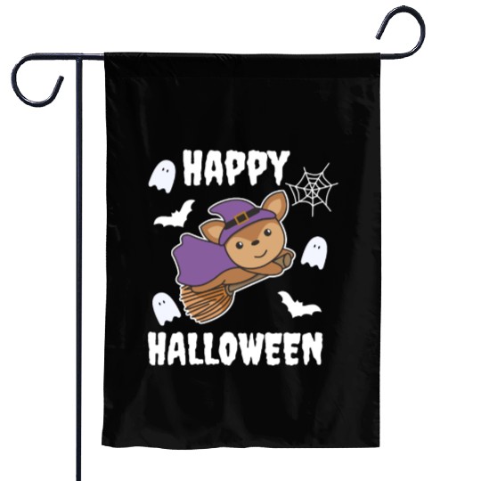 Deer Happy Halloween Witch Kids Witches Costume Garden Flags