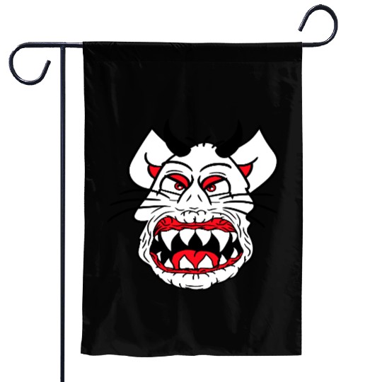 Demon Monster Cat Halloween Fun Horror Devil Horns Garden Flags