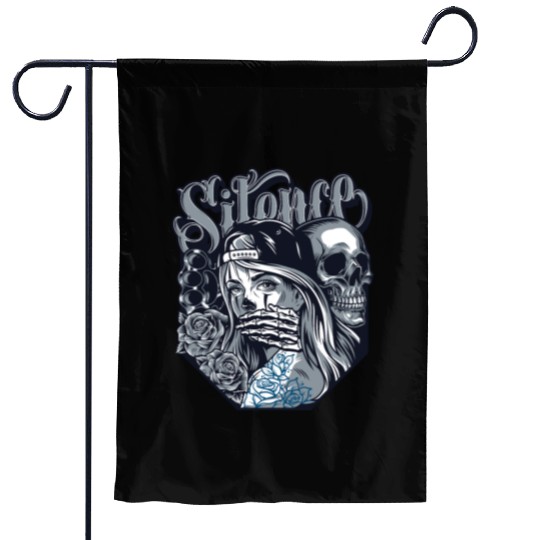 silence Chicano Vintage Design Garden Flags