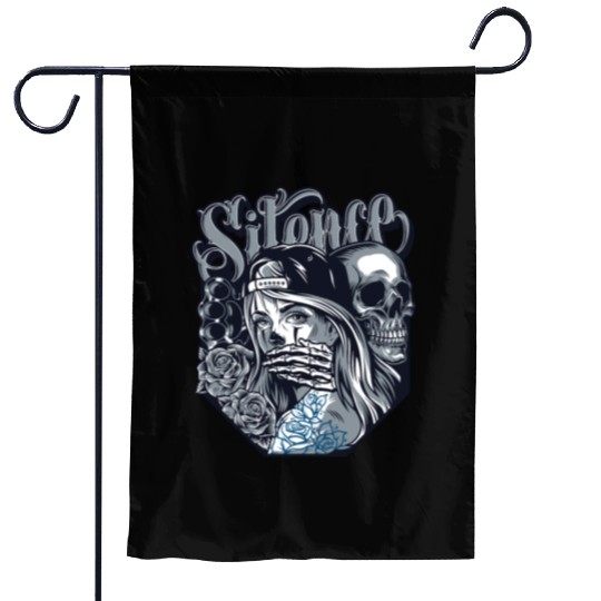 silence Chicano Vintage Design Garden Flags