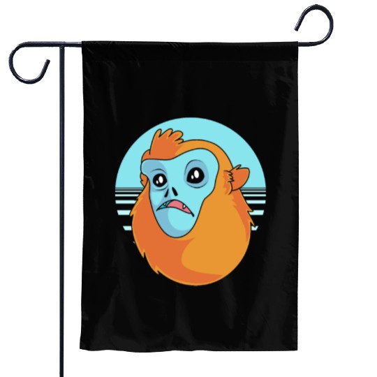 Funny Monkey Face Golden Snub Nosed Monkey Garden Flags