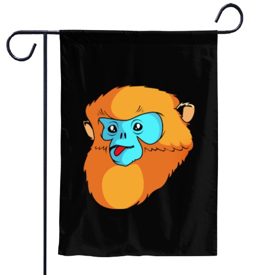 Cute Monkey Face Golden Snub Nosed Monkey Lover Garden Flags