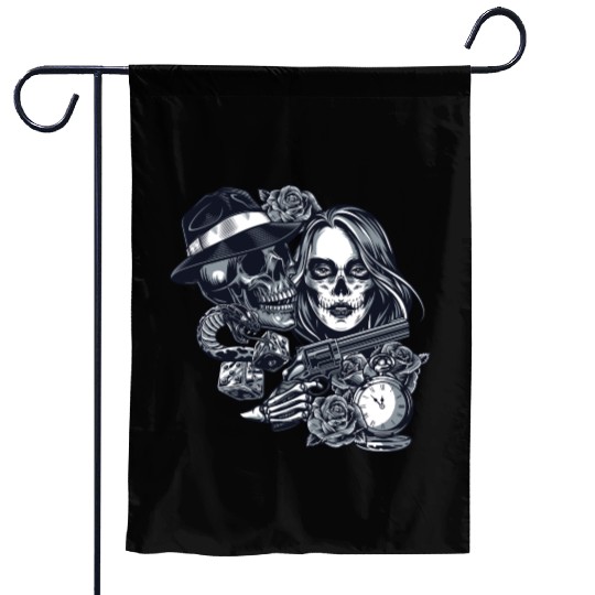 Chicano Street Art Graphic Garden Flags