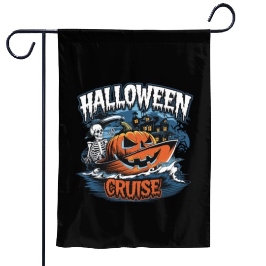 Halloween Cruise skull pumpkin Garden Flags