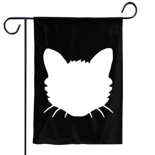 Cat Face Silhouette Kitten Head Outline Outline Garden Flags