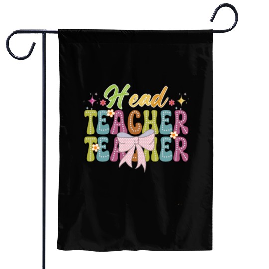 Head Teacher Coquette Bow , Teacher Design Garden Flags