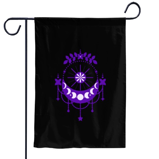 Moon Phase & Purple Flowers Gift for women Garden Flags