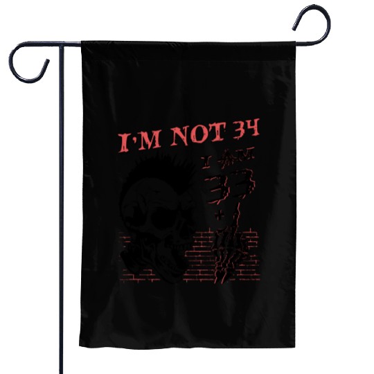 I Am 33 Plus Middle Finger - 34th Birthday Garden Flags