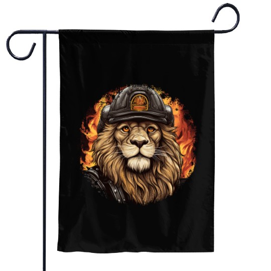 Fireman lion Garden Flags