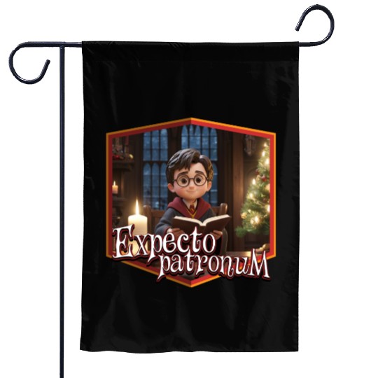Magical christmas expecto patronum wizard Garden Flags