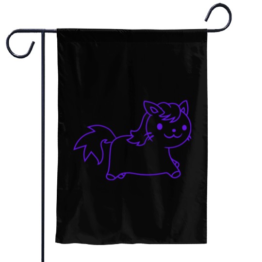Little Pony Cat Face Little Small Horse Riding Fun Garden Flags
