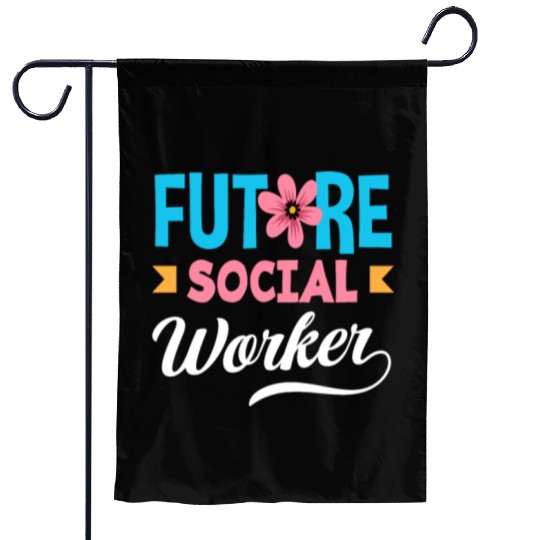 Future Social Worker With Flower Garden Flags