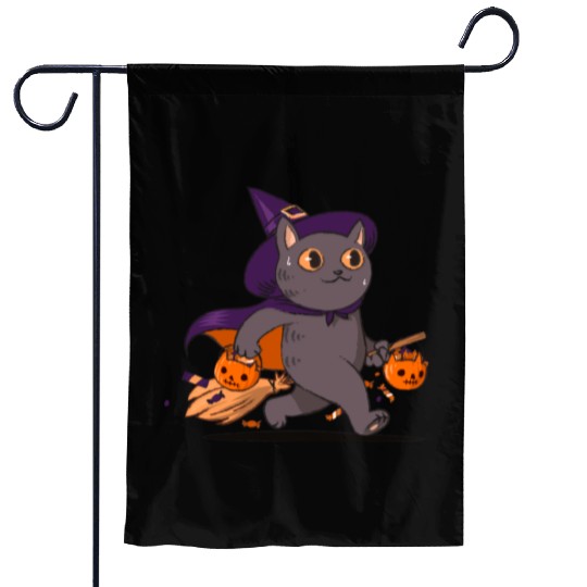 Halloween Cat Garden Flags
