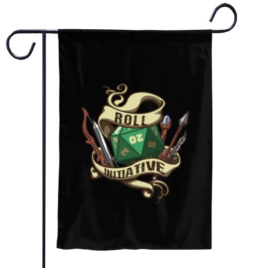 Roll Initiative Adventure Magic Dungeon Garden Flags