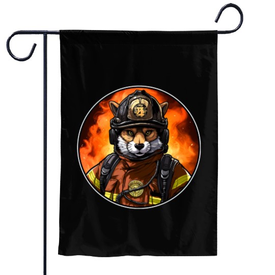 Fox Firefighter Garden Flags