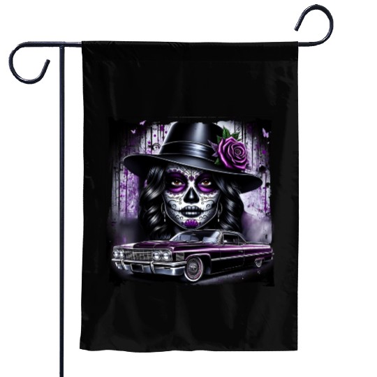 lowrider catrina Sugar skull Garden Flags