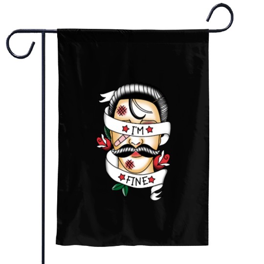 I'm Fine Beat up Gentleman Garden Flags