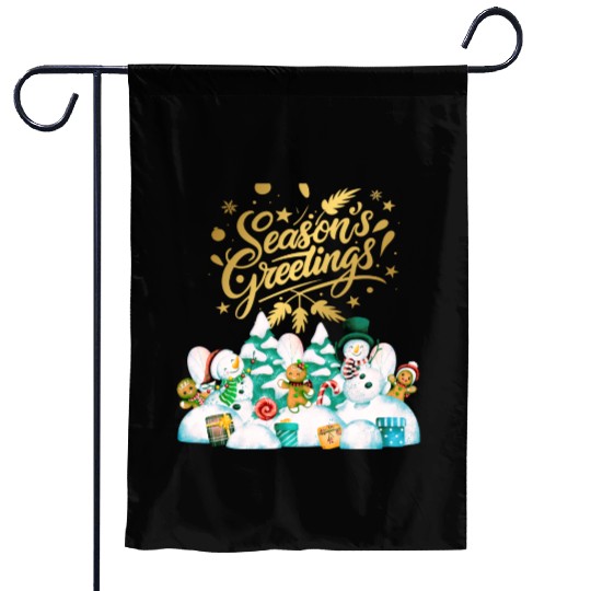 Seasons greetings with friends Garden Flags