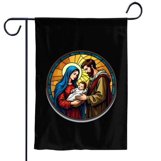 Holy Family Stained Glass Nativity Ar Garden Flags