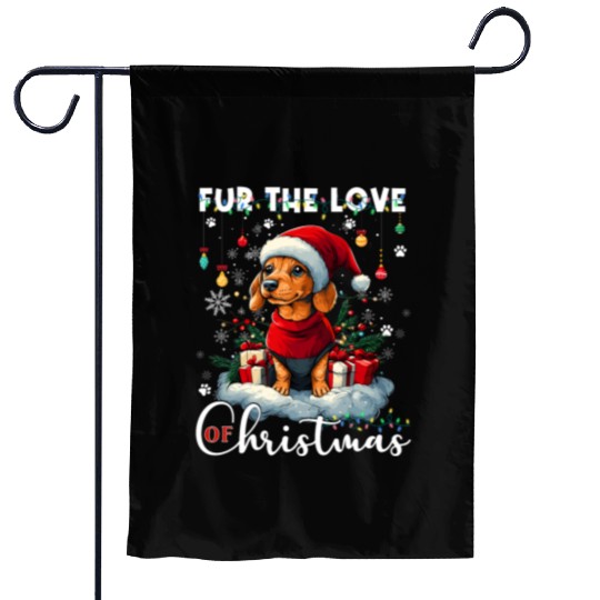 Dachshund Christmas Tree Lights Decorations Dog Garden Flags