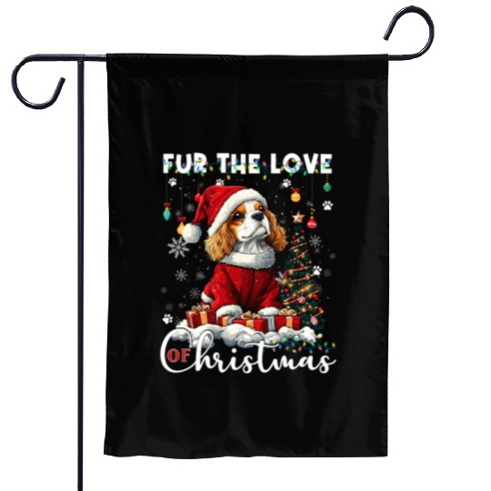 Cavalier King Charles Spaniel Christmas Tree Dog Garden Flags