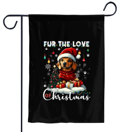 Dachshund Christmas Tree Lights Decorations Dog Garden Flags