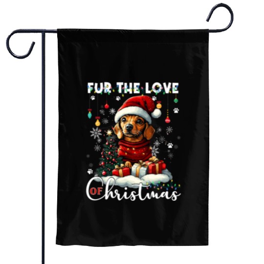 Dachshund Christmas Tree Lights Decorations Dog Garden Flags
