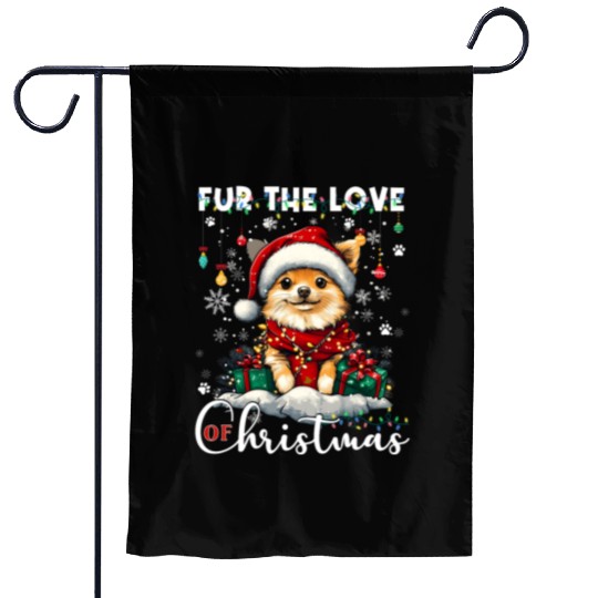 Pomeranian Christmas Tree Decorations Dog Lover Garden Flags
