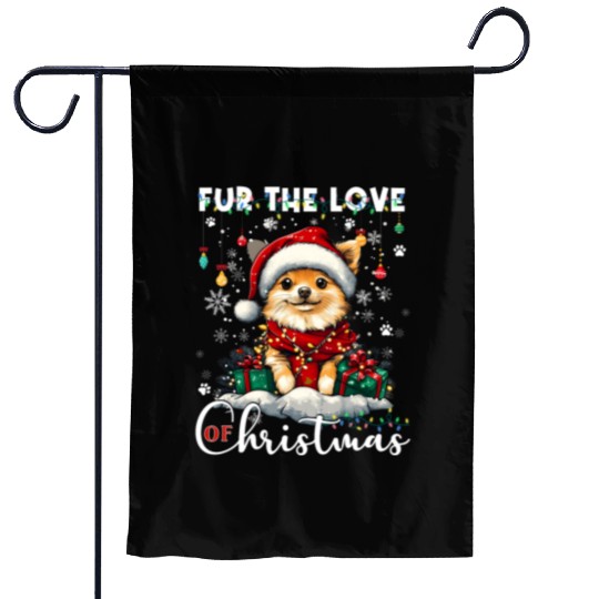 Pomeranian Christmas Tree Decorations Dog Lover Garden Flags