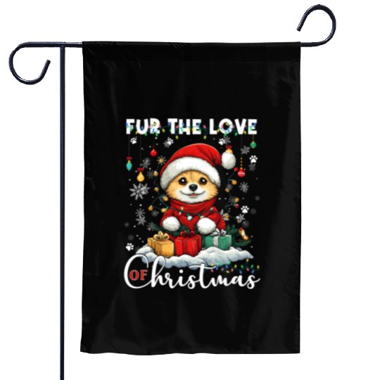 Pomeranian Christmas Tree Decorations Dog Lover Garden Flags